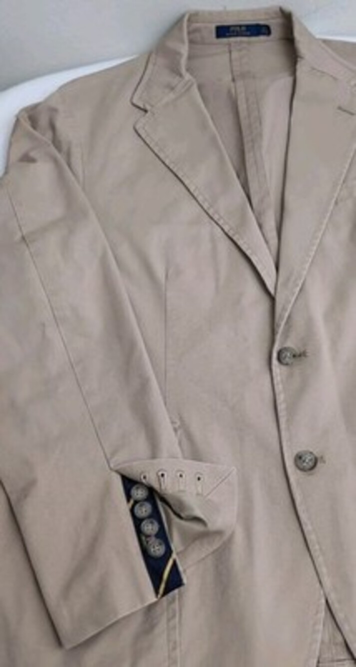 Polo Ralph Lauren Mens Khaki 2 Button Surgeon Cuff Sport Coat Jacket Size XXL
